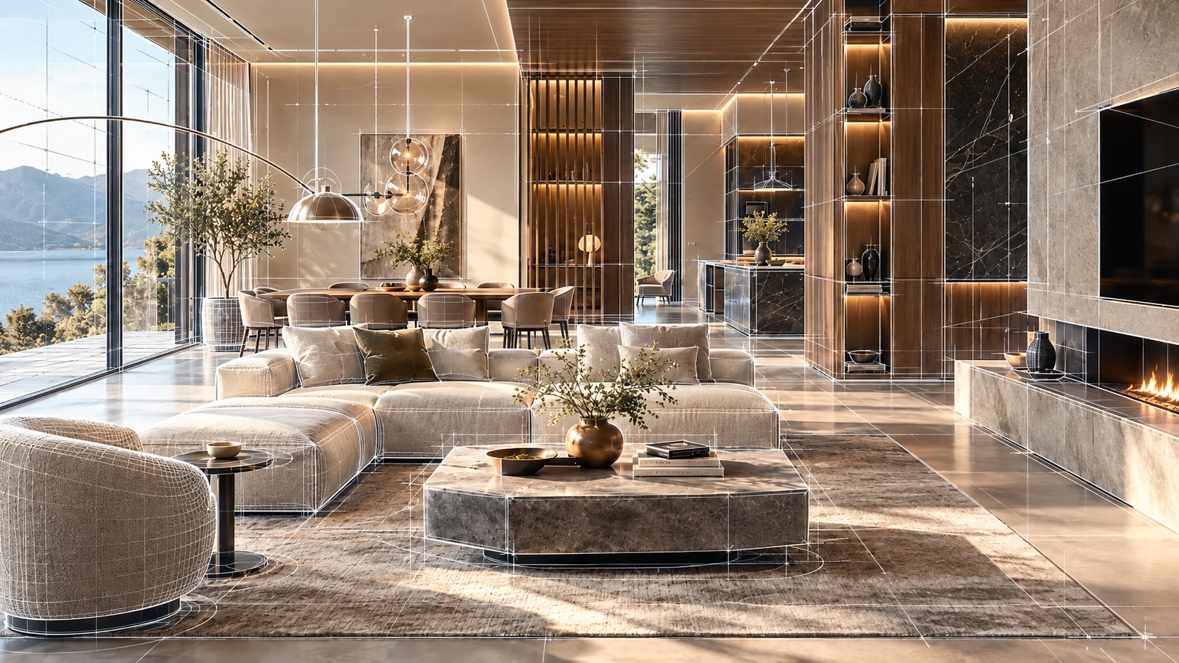 Interior furniture and design illustration